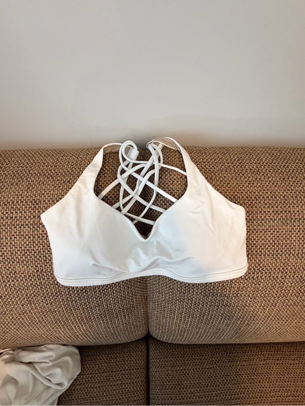 lululemon athletica White Lattice-Back Sports Bra